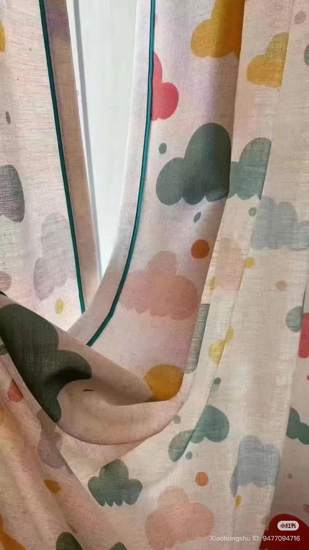 Vibrant patterned fabric swatch – perfect for statement curtains with colorful, modern interior design